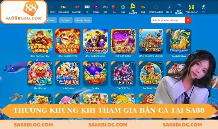 Thưởng khủng khi tham gia bắn cá tại SA88